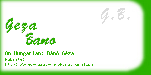 geza bano business card